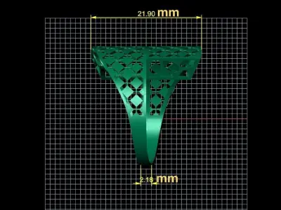 fusion women gold ring  3D print model