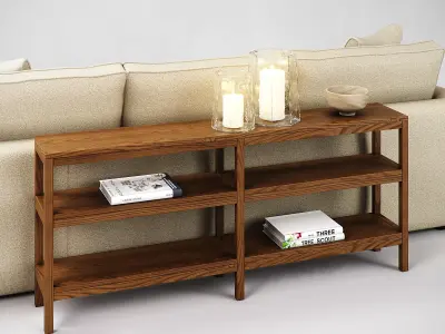 Nicasio Console Table 60 - Crate and Barrel Living Room Table C Low-poly 3D model