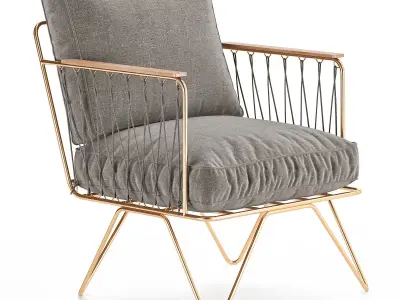 Croisette Armchair Low-poly 3D model