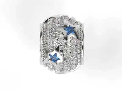 Rounded Charm With Stars and Gems  3D print model