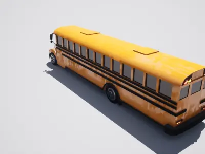 Bus High-school Low-poly 3D model