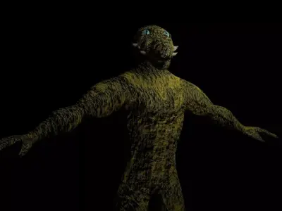 Reptilian Lizardman Humanoid Low-poly 3D model