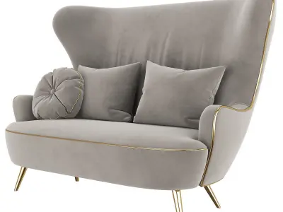 Wingback Tom Dixon Sofa Milia Shop premium 3d model Low-poly 3D model