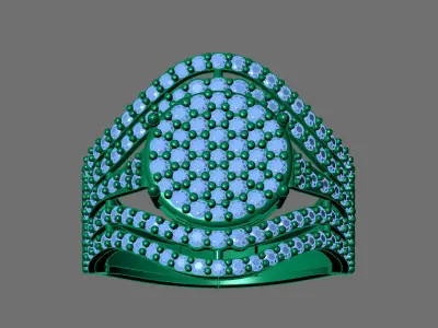 Womens Rings With Stone Ring Ready STL 3DM Models Rings women 3D print model