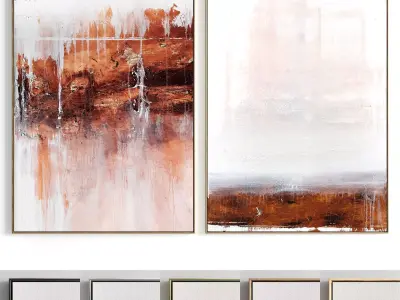 Plaster Two Photo Frame 134 Low-poly 3D model