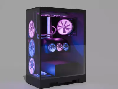 Computer Low-poly 3D model