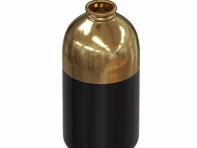  Black and Gold Decor Vase 3D model