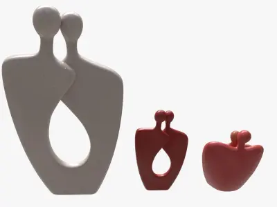 Nordic Simple Style Hug Love Sculptures Ceramic 3D model