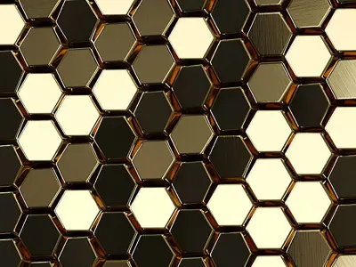 3D panels GOLDEN Hexagon 3D model