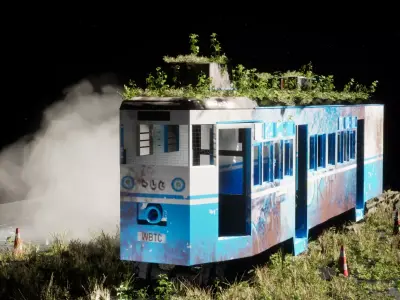 Kolkata tram low poly 3d model Low-poly 3D model