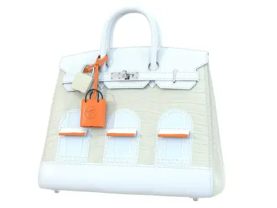 Hermes Birkin Faubourg Bag Cream Low-poly 3D model