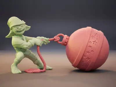Christmas Ornament Thief Goblin - 1 2 3 inch 3D print model