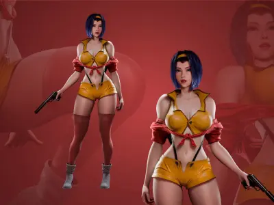 Faye Valentine - Cowboy Bebop - Game Ready 3D model - UE5  Low-poly 3D model