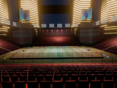 VR Soccer Stadium Low-poly 3D model