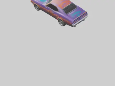 uscle Car with Custom Paint model Low-poly 3D model