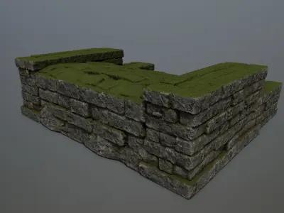 Ruin Stairs Low-poly 3D model