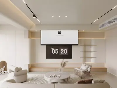 Modern living room dining room interior scenes 306 3D model