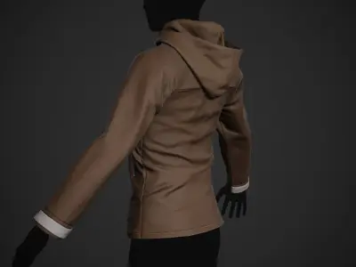 Brown Snowboard Hoodie Style 1  Low-poly 3D model