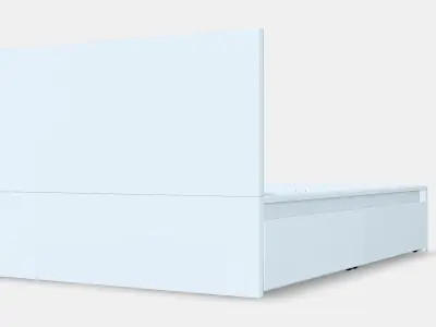 MALM Bed frame high w 4 storage boxes 27 Low-poly 3D model