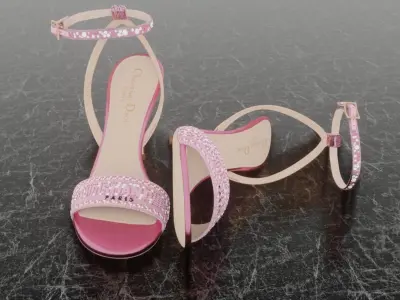 CHRISTIAN DIOR 3D DWAY HEELED SANDAL Low-poly 3D model