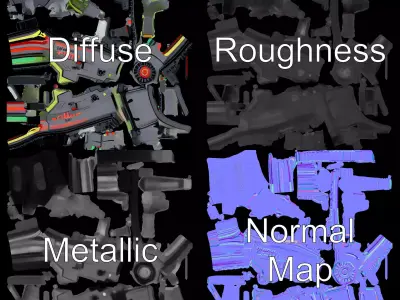 Neon Reflex Blaster model pack Low-poly 3D model