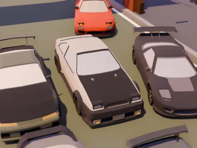 Low Poly racing cars Low-poly 3D model