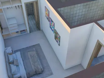 Underground Furnished House 3D Model 3D model