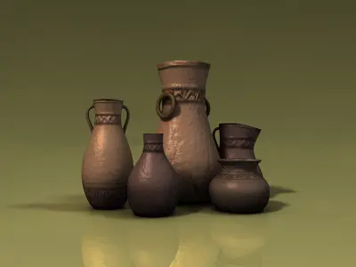 Ancient vases Vol4 Low-poly 3D model