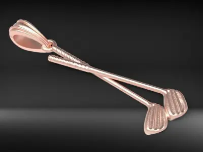 Golf Clubs Or Hockey Bat Pendant 3D print model