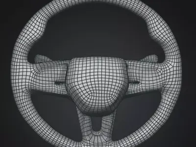 Steering Wheel untexured lowpoly perfect Quad mesh Low-poly 3D model