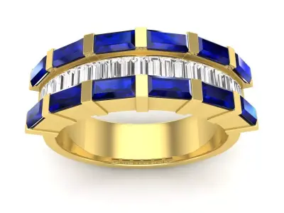 AV 534 Baguette Diamond Ladies Anniversary Wedding Band 3D print model