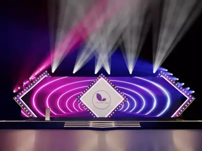  stage without lights Low-poly 3D model