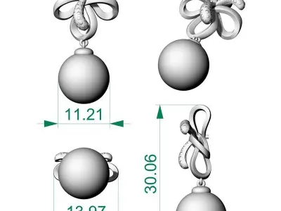 11mm Pearl Pendant 3D Model 3D print model