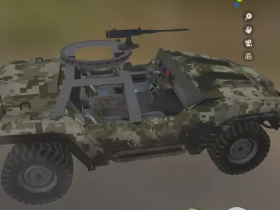 military car Low-poly 3D model