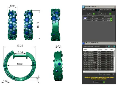 Blue and White Diamond Hoop Luxury Earrings 3D print model