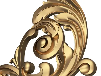 Corner Carved Plaster Molding Decoration 010 Low-poly 3D model
