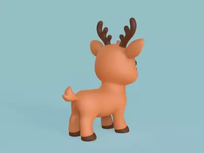 Cartoon Reindeer  Low-poly 3D model