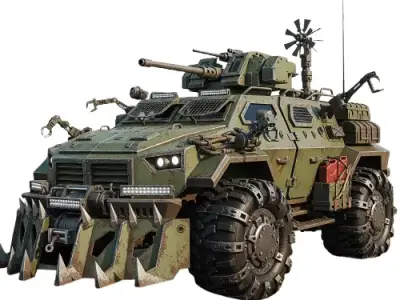 Post-Apocalyptic Armored Patrol Vehicle 3D model