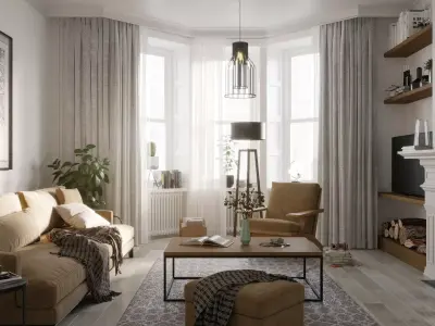 CHIMNEY ROOM - Interior scene - 3d model 3D model