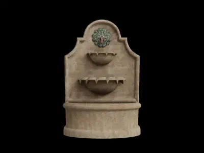 Mission Style Outdoor Fountain With Led Lights Low-poly 3D model