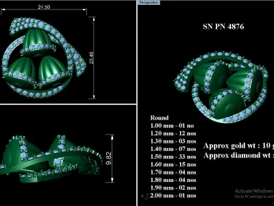 Pendant Earrings combo - 4876 3D print model