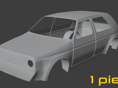 Volkswagen Golf 2 1989 3D print model