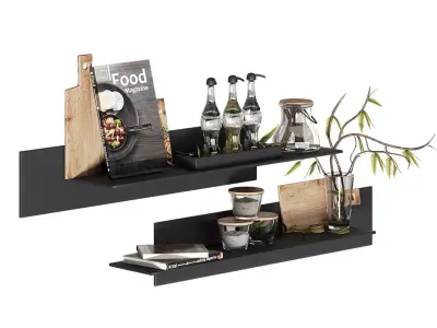 LOUK Shelf black kitchen Decor 3D model