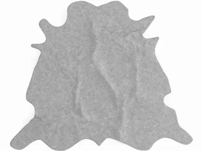 Cowhide Black and White Spotted Rug 3D model