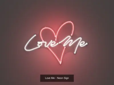 Love and Hearts Pack - Neon Signs 3D Model Collection