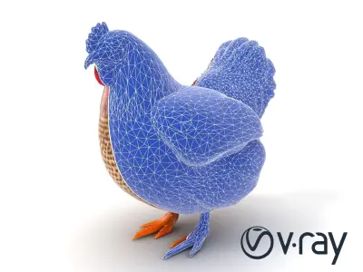 Speckled Chicken 3D Model Pack Low-poly 3D model