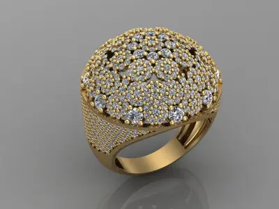 STL 3DM Print Ready Women Diamond Ring Lightweight Printable  3D print model 102