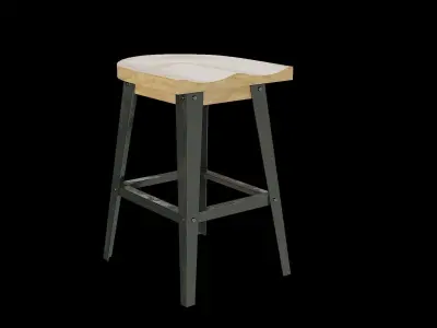 Bar Chair Low-poly 3D model