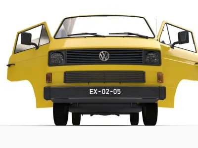 Volkswagen Transporter T3 Pickup Double Cab 1980 3D model