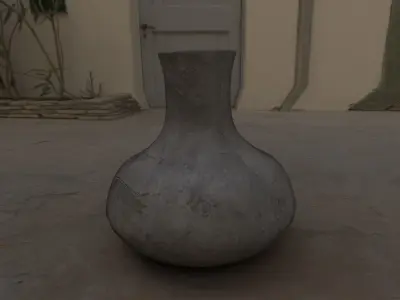 vase-PBR- concrete vase Free 3D model